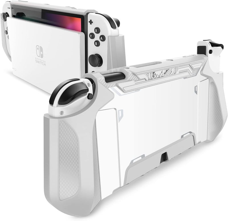 Mumba Dockable Case for Nintendo Switch OLED 2021, [Blade Series] TPU Grip Protective Cover Accessories Compatible with Nintendo Switch OLED 7 Inch and Joy-Con Controller (Gray) - Image 1
